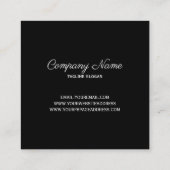 Zwart Bloemen Lijst Vierkante Visitekaartje (Achterkant)