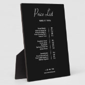 Zwart  Bloemen Make-up Prijslijst Plaque Fotoplaat (Zijkant)