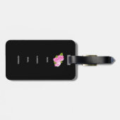 Zwart Bloemen Modern Elegant Wedding Save The Date Bagagelabel (Achterkant horizontaal)