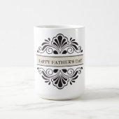 Zwart Bloemen Ornament- Happy Vaderdag Koffiemok (Center)
