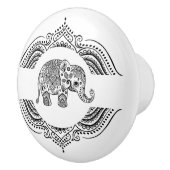 Zwart Bloemen Paisley Olifant  Kant Lijst 2 Keramische Knop (Rechts)