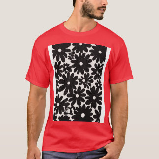 Zwart Bloemen Patroon 2 T-shirt