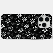 Zwart Bloemen Patroon iPhone 15 Pro Max Hoesje (Achterkant (horizontaal))