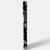 Zwart Bloemen Patroon iPhone 15 Pro Max Hoesje (Achterkant / Links)