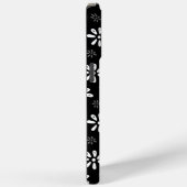 Zwart Bloemen Patroon iPhone 15 Pro Max Hoesje (Achterkant / Rechts)