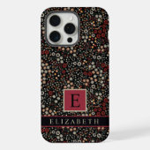  Zwart Bloemen Rood Wit Geel iPhone Hoesje (Achterkant)