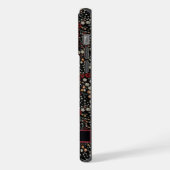  Zwart Bloemen Rood Wit Geel iPhone Hoesje (Linkerkant)