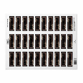 Zwart Bloemen Roos Goud Product Labels Kaarsenzeep (Full Sheet)