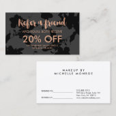 Zwart Bloemen Roos Gouden Tekst Salon Verwijzing K (Voorkant / Achterkant)