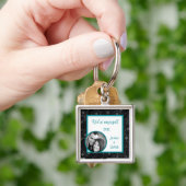 Zwart Bloemen Sleutelhanger (Hand)