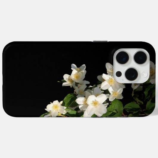 Zwart Bloemen Stoere iPhone Case (Achterkant (horizontaal))