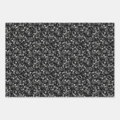 Zwart Bloemen Verpakking Papier Bladen Inpakpapier Vel (Voorkant 3)