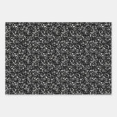 Zwart Bloemen Verpakking Papier Bladen Inpakpapier Vel (Voorkant 2)