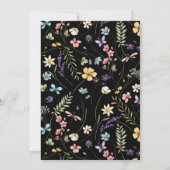 Zwart Bloemen Vrijgezellenfeest Bridal Brunch Kaart (Achterkant)