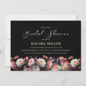 Zwart Bloemen Vrijgezellenfeest Kaart (Voorkant)