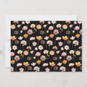 Zwart Bloemen Waterverf Wildbloemen Afstuderen Aankondiging (Achterkant)