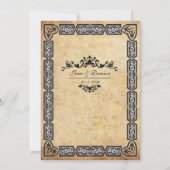  zwart bloemenbruiloft Lijst bruiloft uitnodiging (Achterkant)