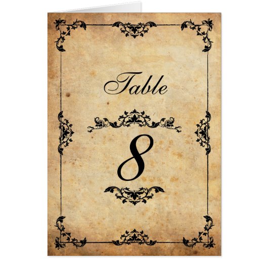  zwart bloemenbruiloft tafel nummer (Voorkant)
