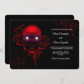 Zwart bloemendonker humeurig gothic schedel hallow kaart (Voorkant / Achterkant)