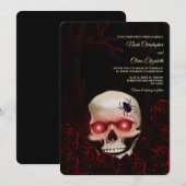 Zwart bloemendonker humeurig gothic schedel hallow kaart (Voorkant / Achterkant)