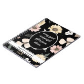 Zwart bloemengebedsjournaal notitieboek (Linkerzijde)