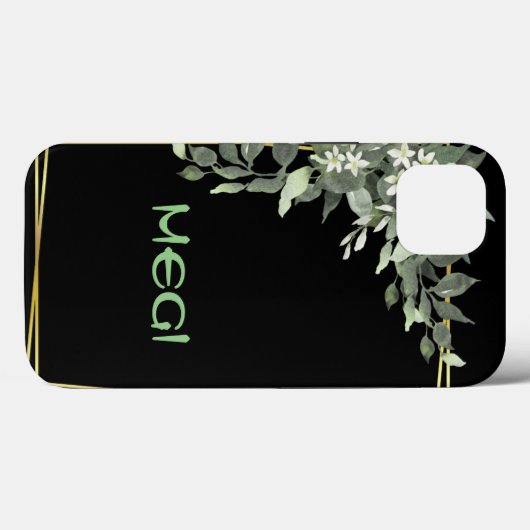 Zwart bloemenmasker Case-Mate iPhone case (Achterkant (horizontaal))