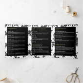  zwart bloemenpatroon brochure drieluik kaart (Binnen)