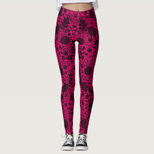   zwart bloemenpatroon op neon leggings