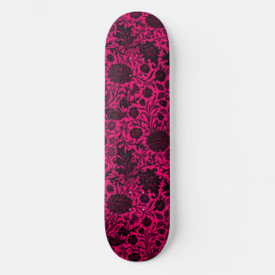 zwart bloemenpatroon op neon persoonlijk skateboard