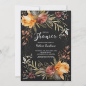 Zwart bloemig Elegant Vrijgezellenfeest Kaart (Voorkant)