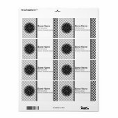 Zwart bloemlint door Kenneth Yoncich Etiket (Full Sheet)