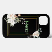 Zwart bloemmasker Case-Mate iPhone case (Achterkant (horizontaal))