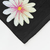 Zwart Bloemmotief Fleece Deken (Hoek)