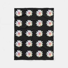 Zwart Bloemmotief Fleece Deken