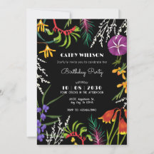 Zwart bloemmotief tropische Natuur