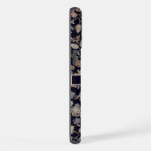 zwart bloempastel gouden bloemen iPhone hoesje (Rechterkant)