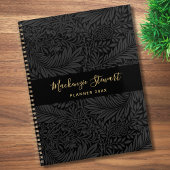 Zwart bloempatroon 2026 planner