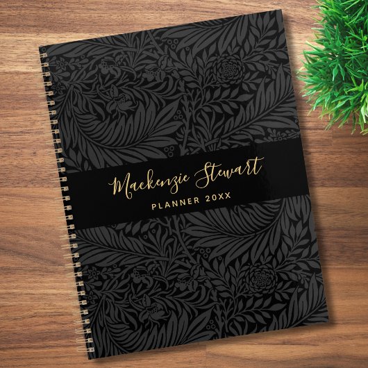 Zwart bloempatroon 2026 planner