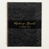 Zwart bloempatroon 2026 planner (Voorkant)