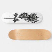 Zwart bloempotlood — witte achtergrond persoonlijk skateboard (Horizontaal)