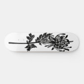 Zwart bloempotlood — witte achtergrond persoonlijk skateboard (Horizontaal)