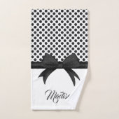 Zwart blok en Stippen patroon Bad Handdoek (Handdoek)