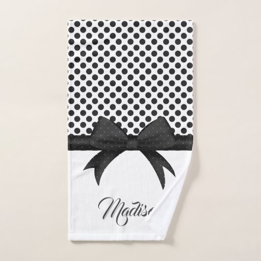 Zwart blok en Stippen patroon Bad Handdoek (Handdoek)