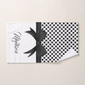 Zwart blok en Stippen patroon Bad Handdoek (Handdoek)