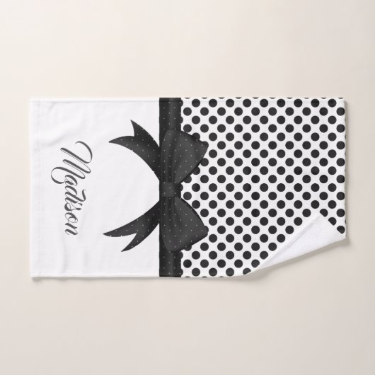 Zwart blok en Stippen patroon Bad Handdoek (Handdoek)