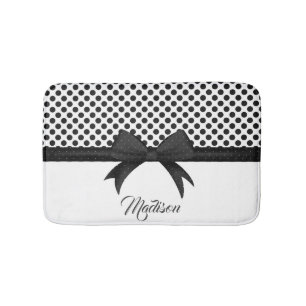 Zwart blok en Stippen patroon Badmat