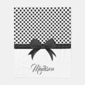 Zwart blok en Stippen patroon Fleece Deken (Voorkant)