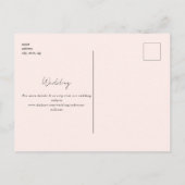 Zwart & Blush B/W foto Opslaan van de datum Briefk Briefkaart (Achterkant)