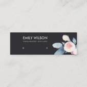 ZWART BLUSH BLAUW BLOEMEN STUD OORBEL DISPLAY LOGO MINI VISITEKAARTJE (Voorkant)
