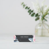 ZWART BLUSH BLAUW BLOEMEN STUD OORBEL DISPLAY LOGO MINI VISITEKAARTJE (Staand voorkant)